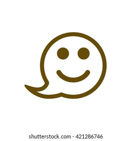 smile  icon,  isolated. Flat  design.