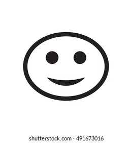 Smile    icon,  isolated. Flat  design.