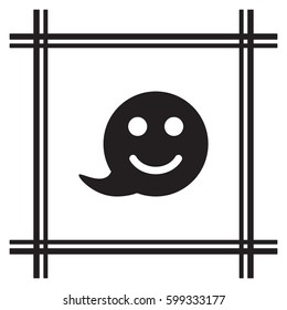  Smile  icon, isolated. Flat  design. 