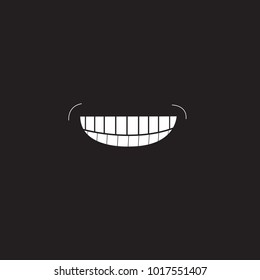 Smile icon isolated on black background.Trendy smile icon in flat style.