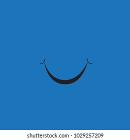 Smile icon isolated on blue background.Trendy smile icon in flat style. Template for web site, wallpaper, app, ui and logo. Vector illustration, eps 10
