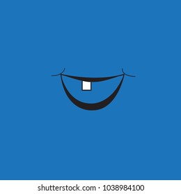 Smile icon isolated on blue background.Trendy smile icon in flat style. Template for web site, wallpaper, app, ui and logo. Vector illustration, eps 10