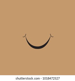Smile icon isolated on brown background.Trendy smile icon in flat style.