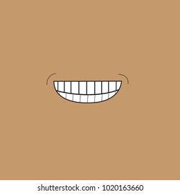 Smile icon isolated on brown background. Trendy smile icon in flat style.