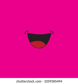 Smile icon isolated on fuchsia background. Trendy smile icon in flat style.Template for app, ui and logo.