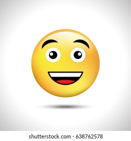 Smile Icon isolated on gray background.Happy face symbol concept for:web site,app,ui and print material.Also useful for infographics,social media and blog