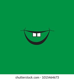 Smile icon isolated on green background.Trendy smile icon in flat style.