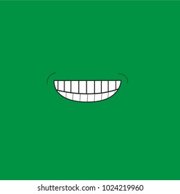 Smile icon isolated on green background. Trendy smile icon in flat style. Template for app, ui and logo. 