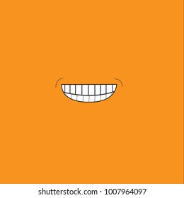 Smile icon isolated on orange background. Trendy smile icon in flat style. Template for app, ui and logo. Icon smile for your web site. Modern smile icon, EPS 10