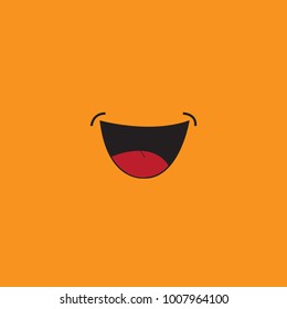 Smile icon isolated on orange background.Trendy smile icon in flat style. Template for app, ui and logo. Icon smile for your web site. Modern smile icon, EPS 10