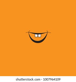 Smile icon isolated on orange background.Trendy smile icon in flat style. Template for app, ui and logo. Icon smile for your web site. Modern smile icon, EPS 10