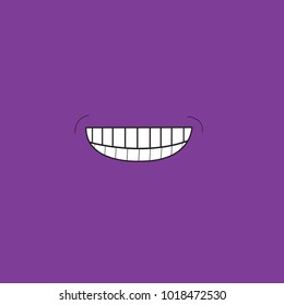 Smile icon isolated on purple background.Trendy smile icon in flat style.