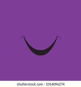 Smile icon isolated on violet background.Trendy smile icon in flat style.