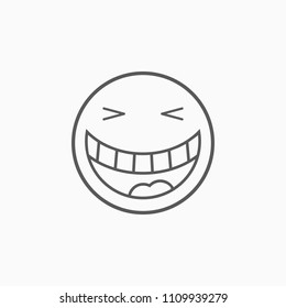 smile icon, laugh vector