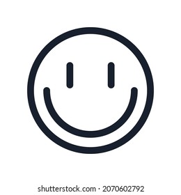 Smile icon line style UI UX design element, web pictogram, mobile app, promo tag, videocall interface. Vector 10 eps
