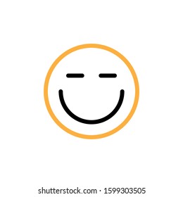 Smile icon. Line and two colour design template