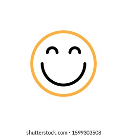 Smile icon. Line and two colour design template