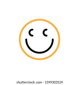 Smile icon. Line and two colour design template