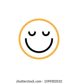 Smile icon. Line and two colour design template