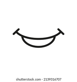 Icono de sonrisa. Imagen lineal. Simple ilustración vectorial plana en un fondo blanco.