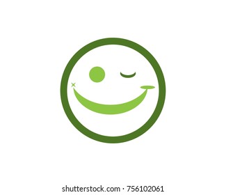 Smile icon logo design template