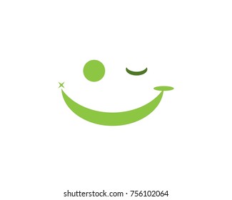 Smile icon logo design template