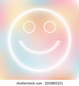 Smile icon Logo. Soft colorful Pastel background. artwork. For backdrop,wallpaper,background. Vector illustration.