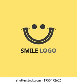 Lächeln Symbol, Lächeln, Logo Vektordesign glückliche Emotionen Business, lustiges Design und Vektorfreude 