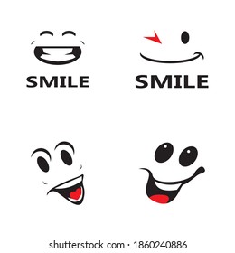 Smile icon logo vector template