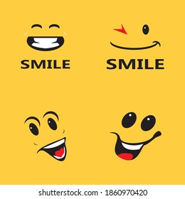 Smile icon logo vector template