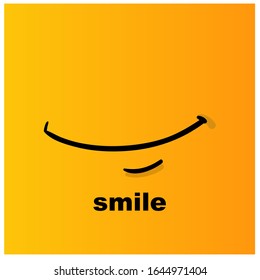 smile icon logo with yellow background.vector illutration