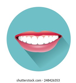 Smile icon with long shadow