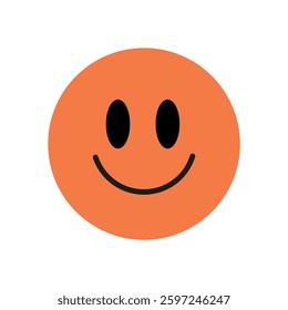 Smile icon in modern style. Simple face symbol with a round shape. Abstract element of flat design, modern aesthetic, potential for fun applications and graphic projects.
