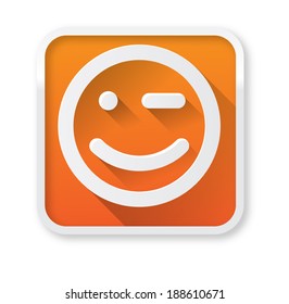 Smile icon on an orange background