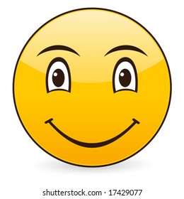Smile icon on a white background. Vector illustration.