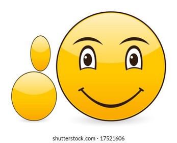 Smile icon on a white background. Vector illustration.
