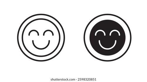 Smile icon outlined icon vector collection.