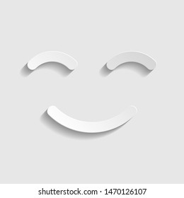 Smile icon. Paper style icon. Illustration.