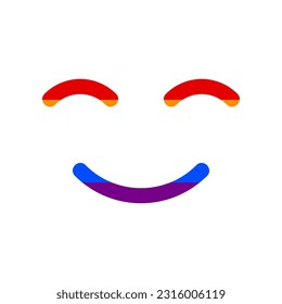 Smile icon. Rainbow gay LGBT rights colored Icon at white Background. Illustration.