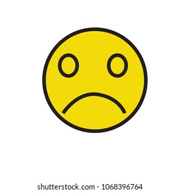 Smile icon sad vector yellow emoji