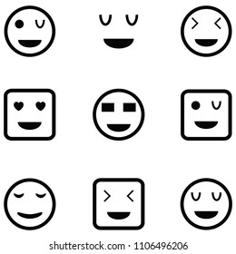 smile icon set