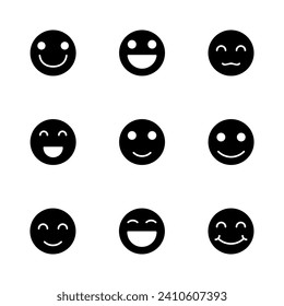 smile icon set. smile emoticon icon. feedback 