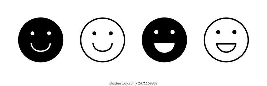 conjunto de iconos de sonrisa. icono de emoticono de sonrisa. Comentarios 