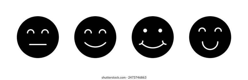 conjunto de iconos de sonrisa. icono de emoticono de sonrisa. Comentarios 