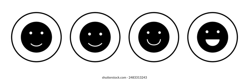 smile icon set. smile emoticon icon. feedback 