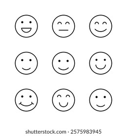 smile icon set. smile emoticon icon. feedback 