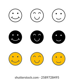 smile icon set. smile emoticon icon. feedback 