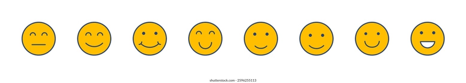 smile icon set. smile emoticon icon. feedback 