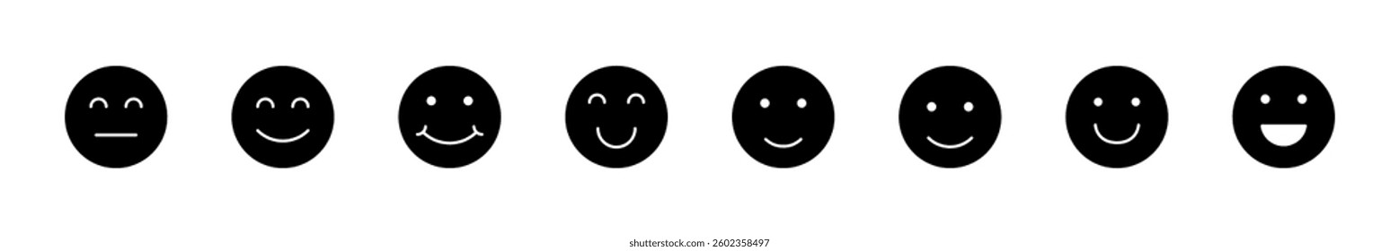 smile icon set. smile emoticon icon. feedback 