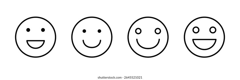 smile icon set. smile emoticon icon. feedback 